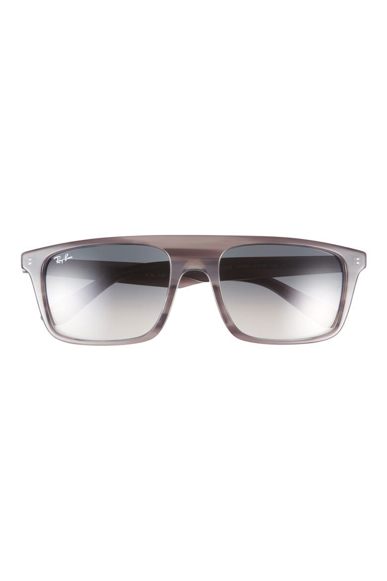 57mm Gradient Square Sunglasses, Main, color, STRIPED GREY / GRADIENT GREY
