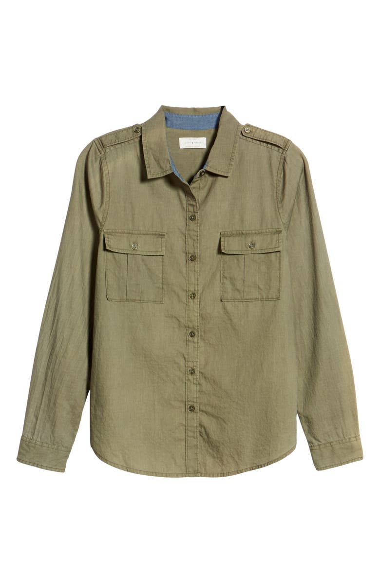 Lucky Brand Laura Cotton Twill Utility Shirt, Alternate, color,