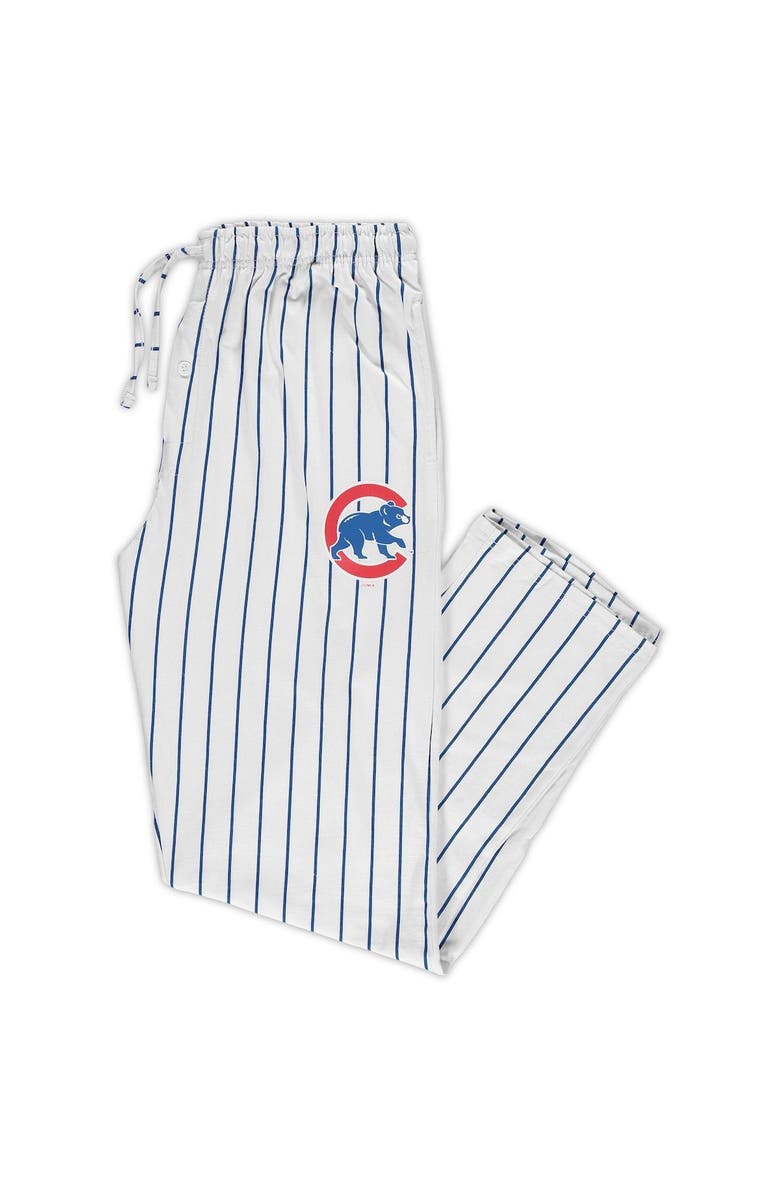 CONCEPTS SPORT Men's Concepts Sport White/Royal Chicago Cubs Big & Tall Pinstripe Sleep Pants, Alternate, color, White