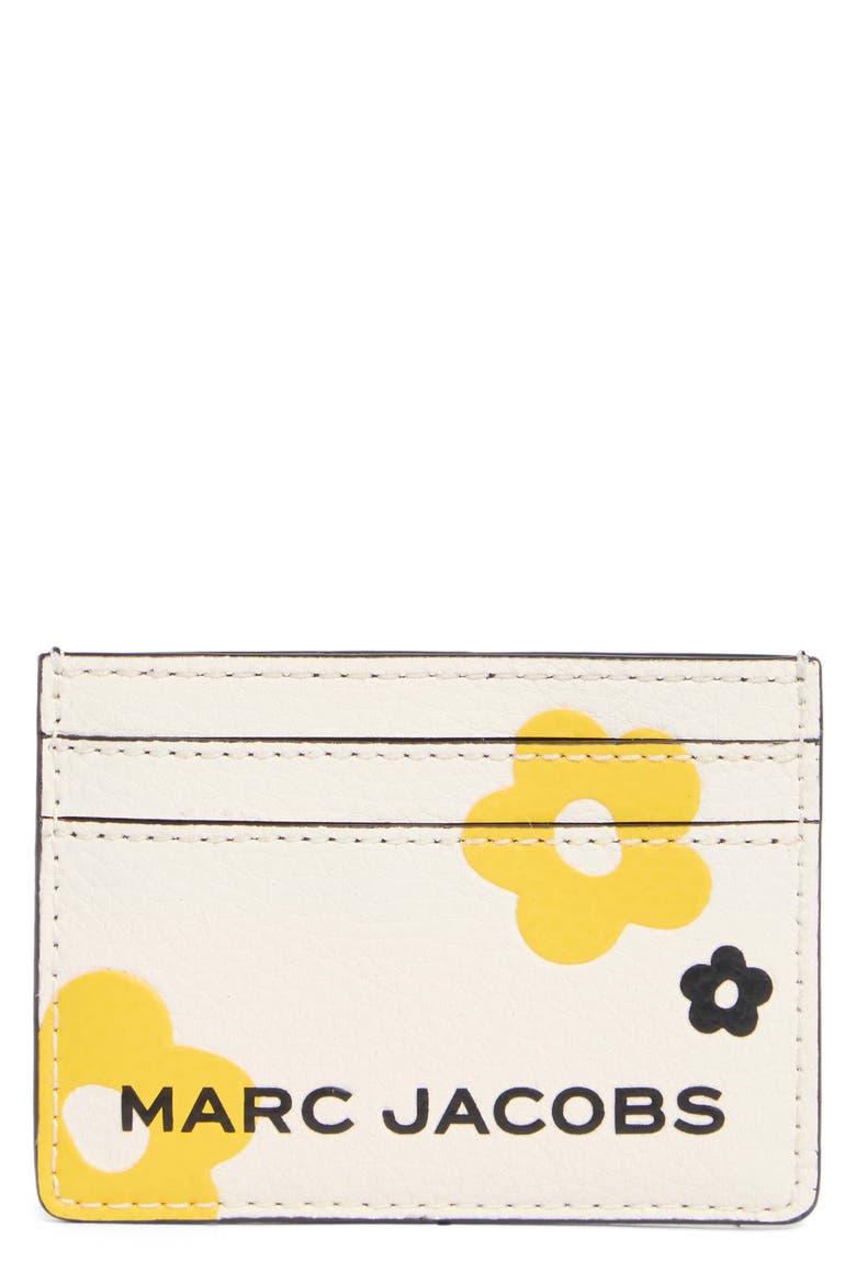 Daisy Floral Card Case, Main, color, BLACK MULTI