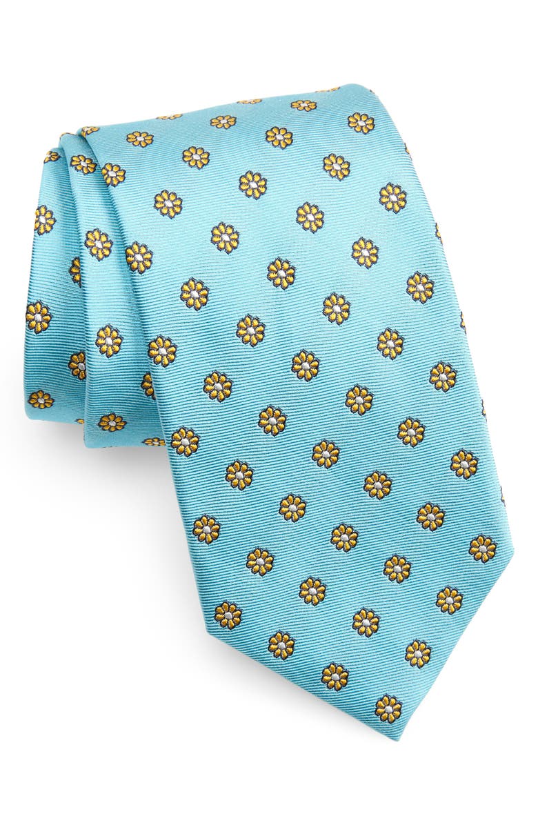 David Donahue Neat Floral Silk Tie, Main, color,