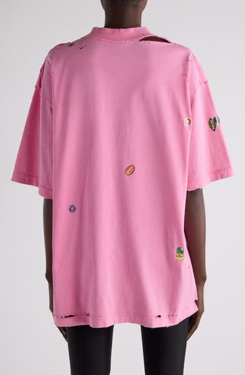 【BALENCIAGA】 Fruity Tシャツ Balenciaga Medium Fit Fruity Distressed Graphic T-Shirt