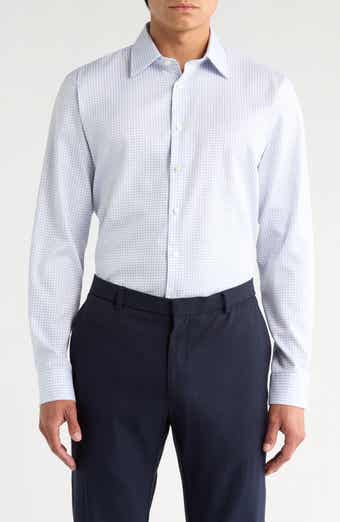 Nordstrom Trim Fit Check Non-Iron Cotton Dress Shirt