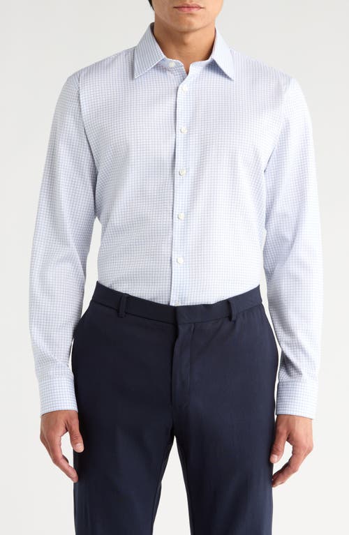 Nordstrom Trim Fit Check Non-iron Cotton Dress Shirt In White