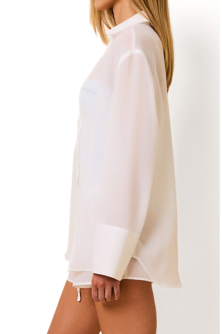 Jaclyn Long Sleeve Sheer Cover-Up Tunic, Alternate, color, OPTIC WHITE