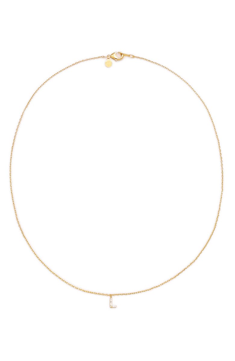 Petit Moments Call Me By Your Name Initial Pendant Necklace, Main, color, Gold - L