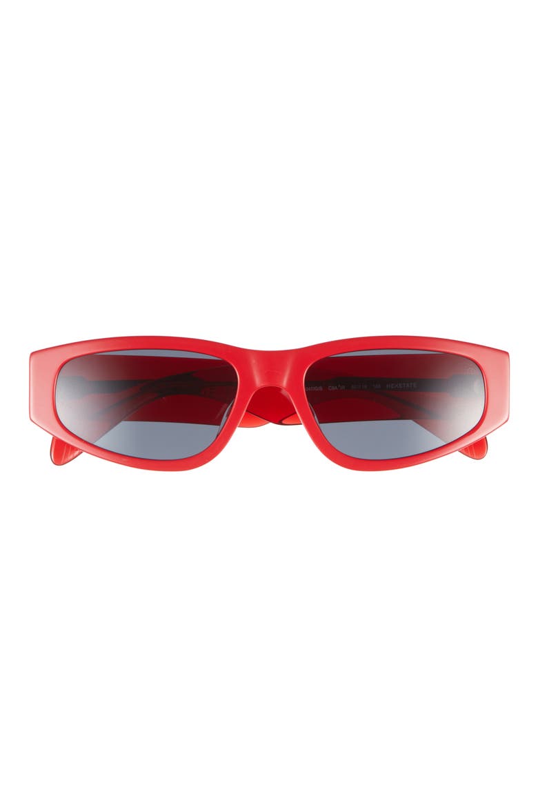 55mm Oval Sunglasses, Main, color, RED