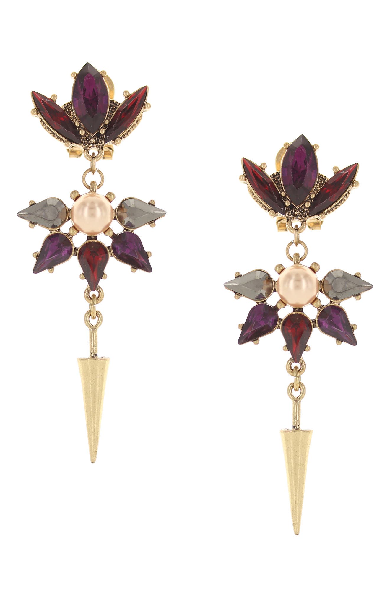 OLIVIA WELLES Crystal Wave Drop Earrings