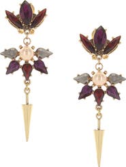 OLIVIA WELLES Crystal Wave Drop Earrings