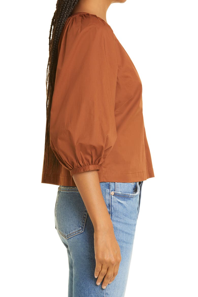 New Dill Stretch Cotton Button-Up Blouse, Alternate, color, TAN