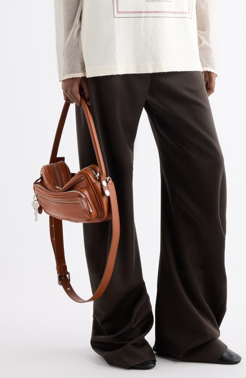 Acne Studios Small Camero Leather Shoulder Bag In Brown