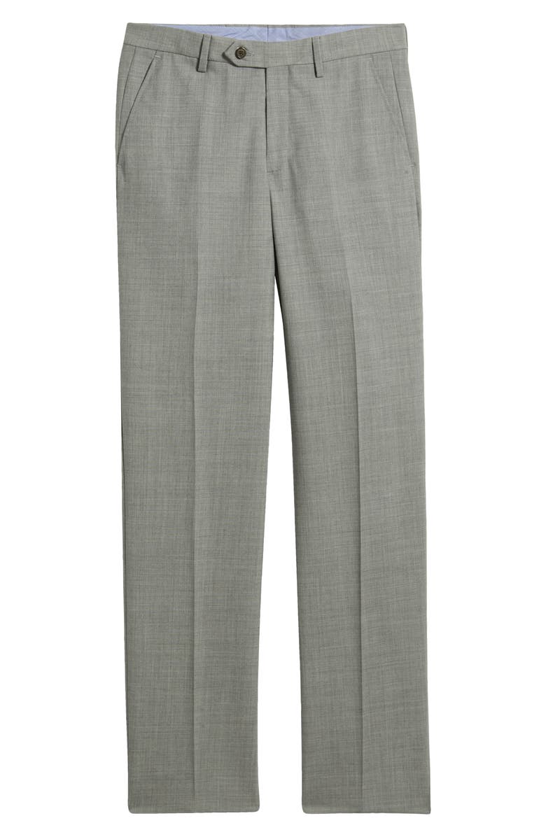 Berle Flat Front Tropical Weight Wool Dress Pants, Alternate, color, Pearl Grey