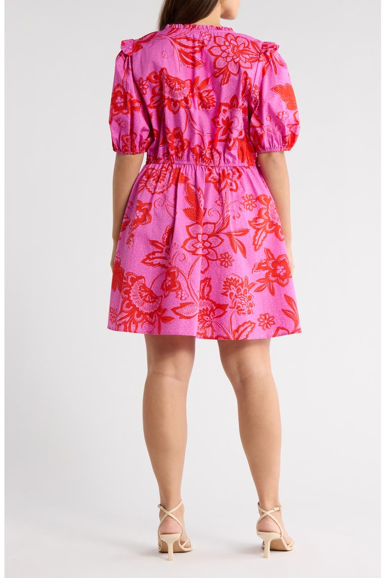 Weirly Floral Print Cotton Dress, Alternate, color, PINK-RED-MULTI