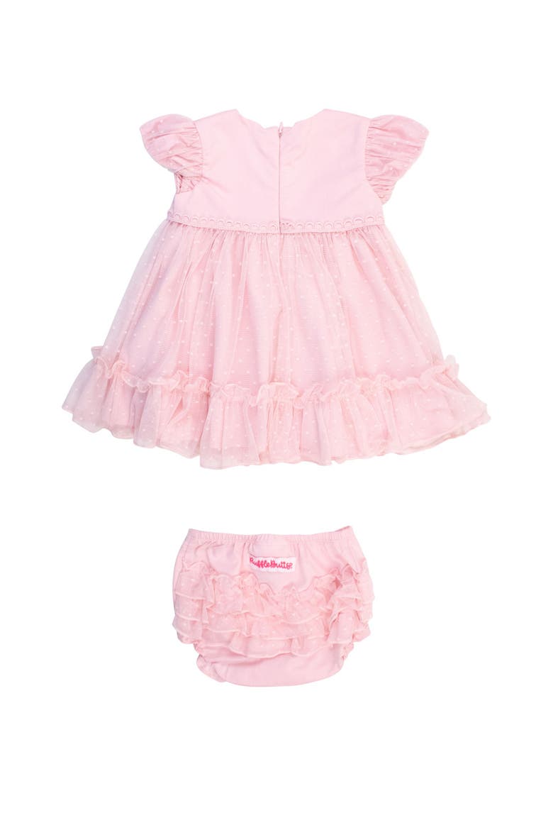 Baby Girls Dotted Tulle Dress & RuffleButt Set, Alternate, color, Baby Pink