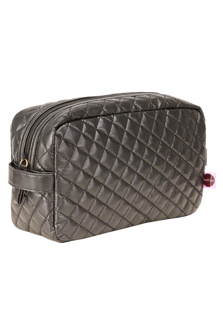 steph&co. 'Viveca' Quilted Black Cosmetics Case (Limited Edition) (Nordstrom Exclusive), Alternate, color, NO COLOR