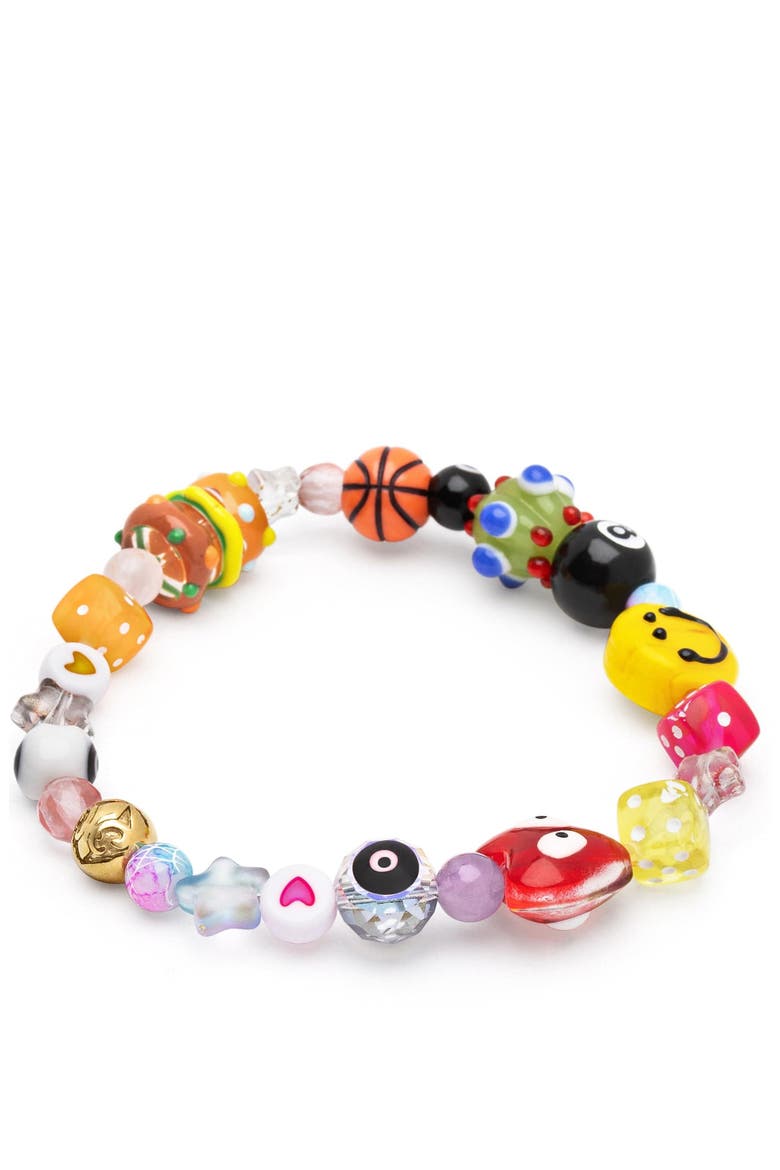 Happy Life Beaded Bracelet, Alternate, color, Multicolor
