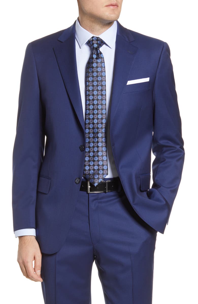 Hart Schaffner Marx New York Classic Fit Solid Stretch Wool Suit, Alternate, color, Navy
