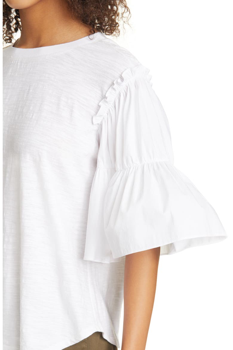 Hailey Ruffle Sleeve Top, Alternate, color, WHITE