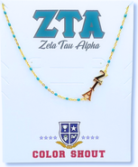 Color Shout Zeta Tau Alpha Greek Letter Side Set Necklace