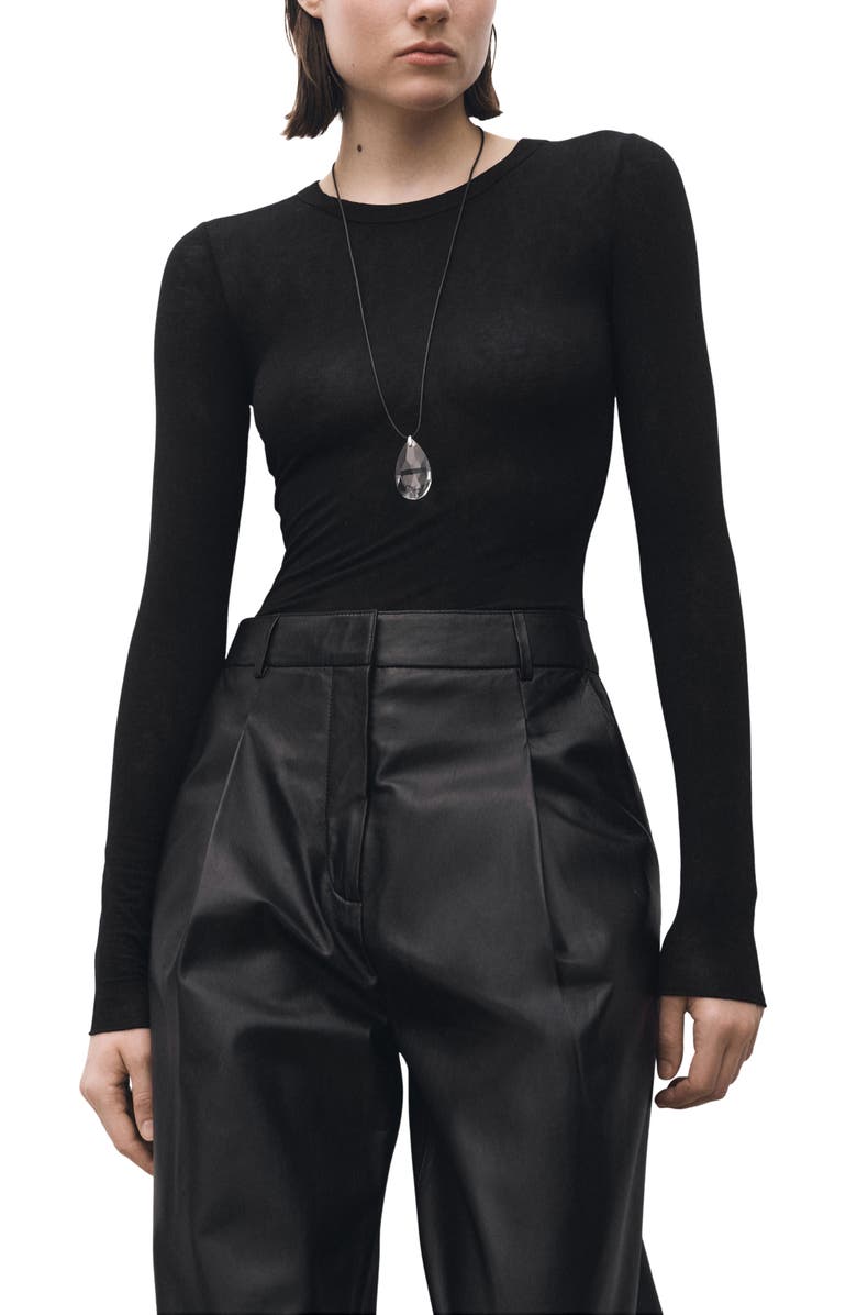 MANGO Lightweight Long Sleeve Top, Main, color, 