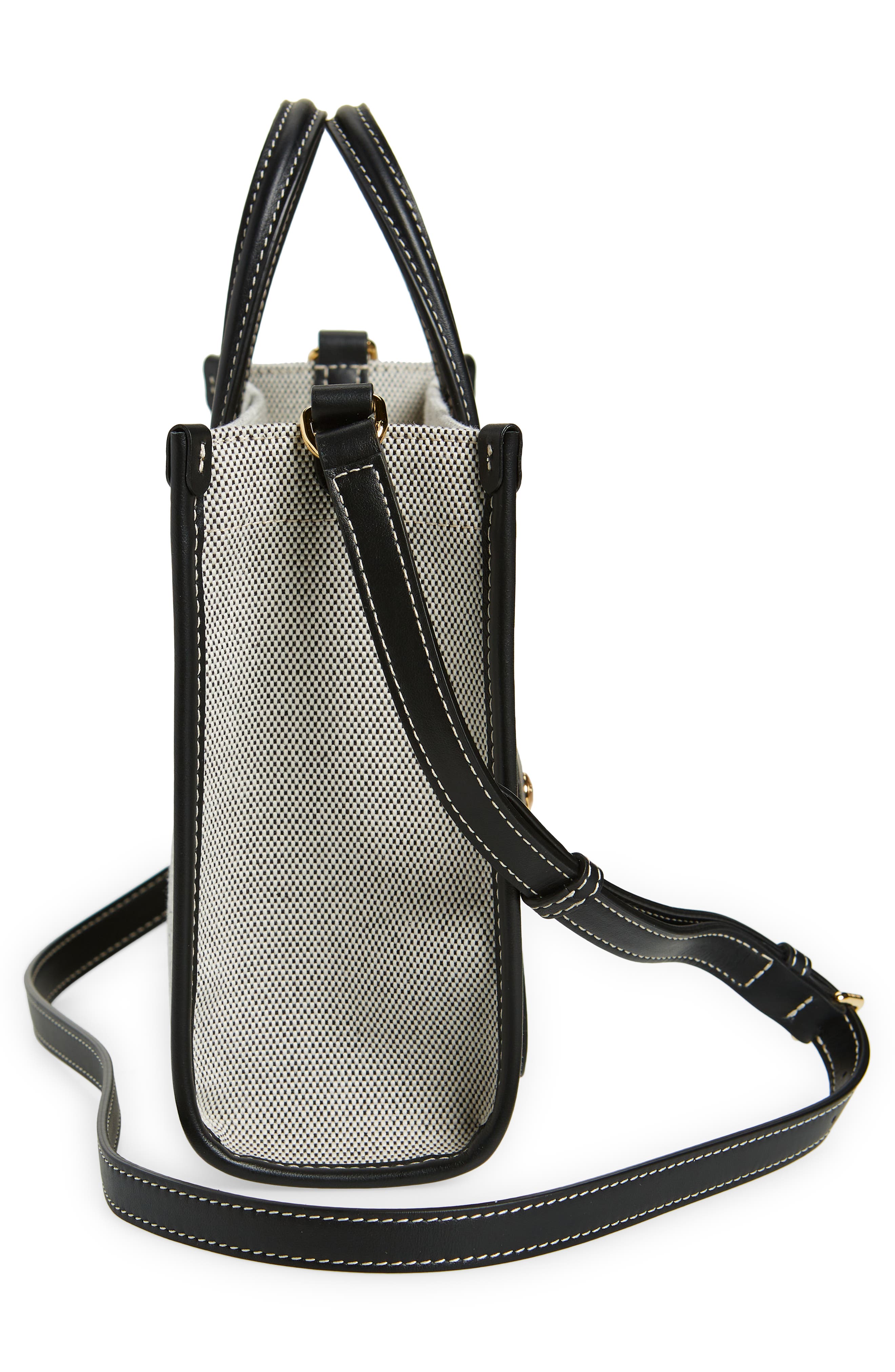 Burberry Mini Freya Horseferry Logo Canvas Tote, Alternate, color, 