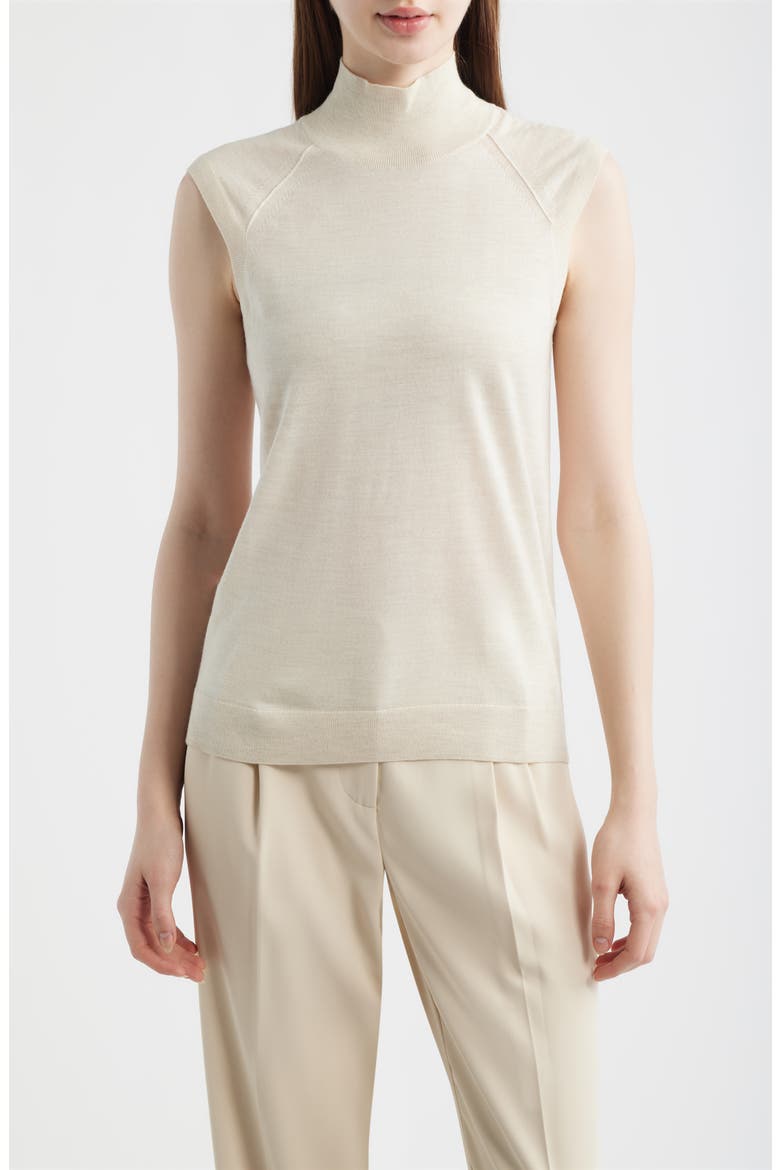 Fipini Virgin Wool Turtleneck Tank, Main, color, LIGHT PUMICE