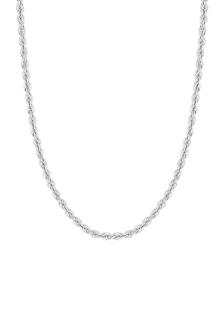 Men's 14K Gold Rope Chain Necklace, 3.7mm (Online Trunk Show), Main, color, 14K WHITE GOLD