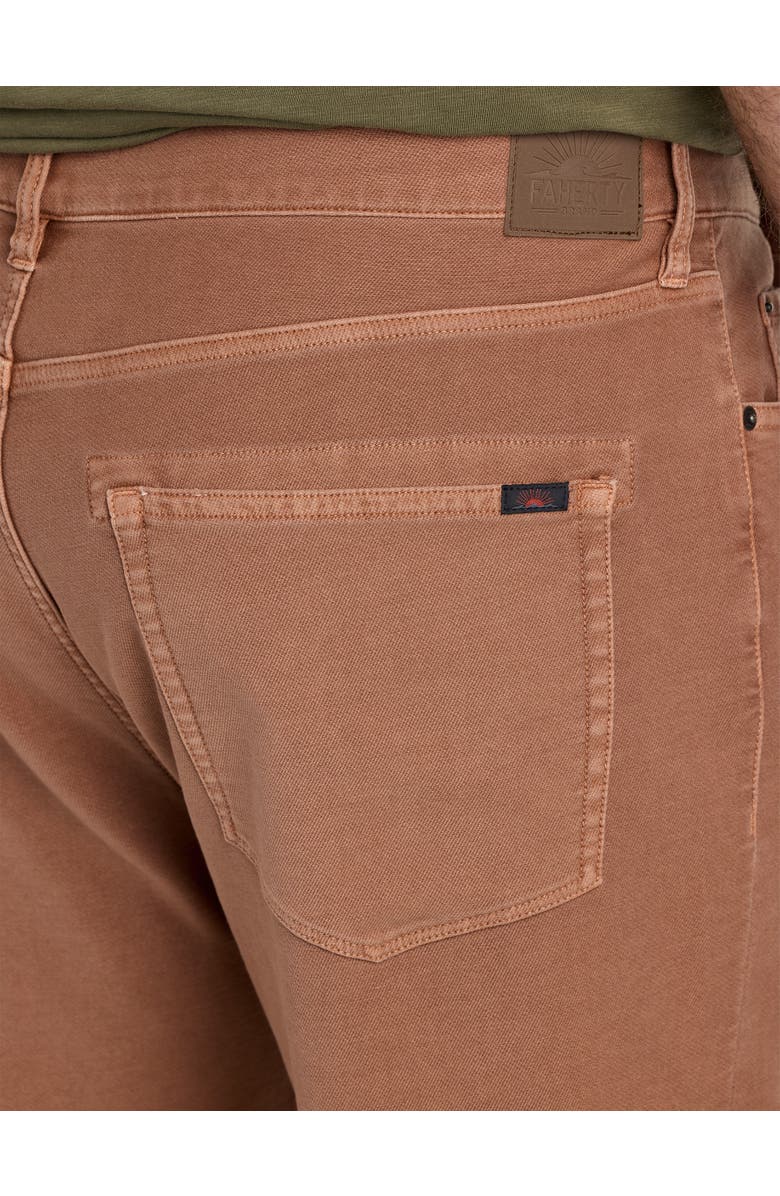 Faherty Big & Tall Stretch Terry 5-Pocket Pants, Alternate, color, Russet