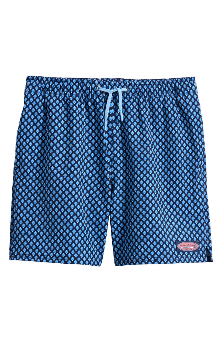 vineyard vines Kids' Chappy Beach Print Swim Trunks, Main, color, Shells Navy