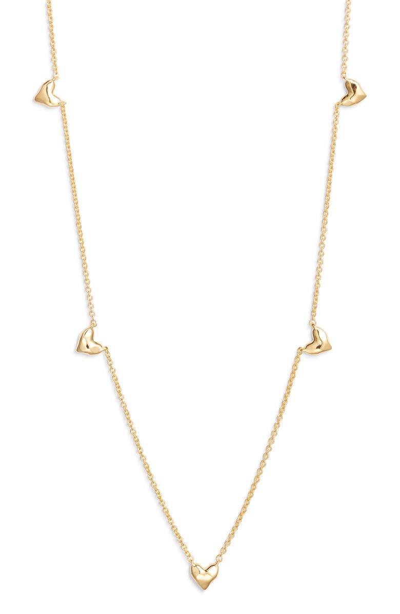 Monica Vinader Heart Station Necklace, Alternate, color, 18K Gold Vermeil