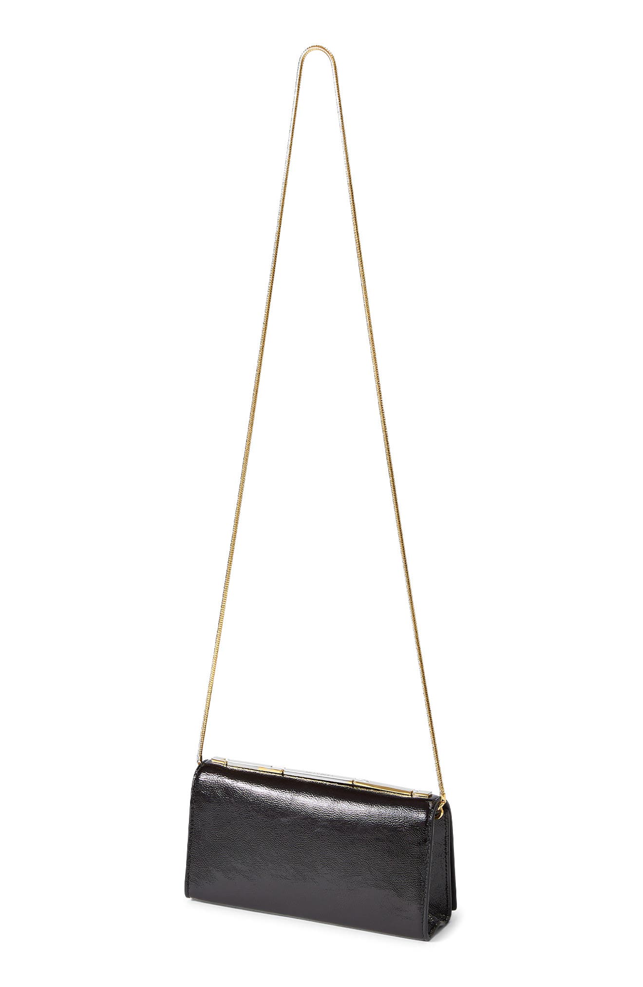 Veronica Beard Barre Patent Leather Clutch, Alternate, color, Black