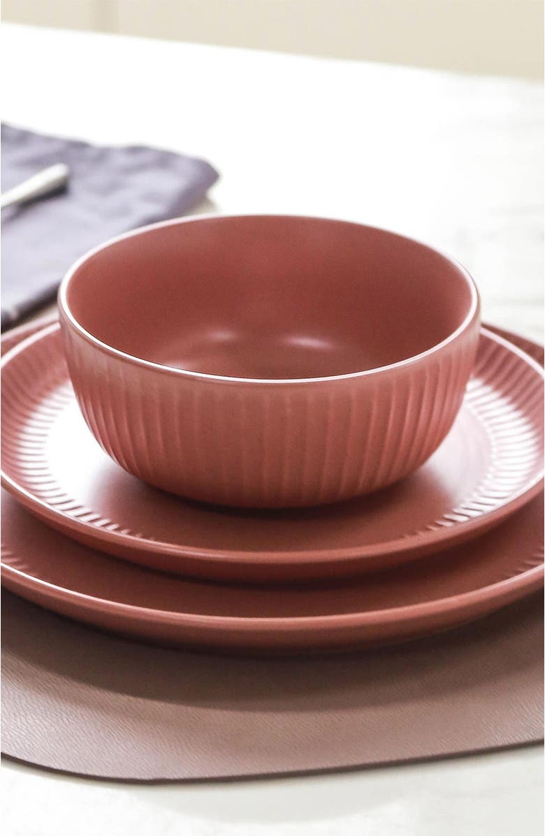 Stone Lain Logan Stoneware 12-Piece Dinnerware Set, Alternate, color, Terracotta