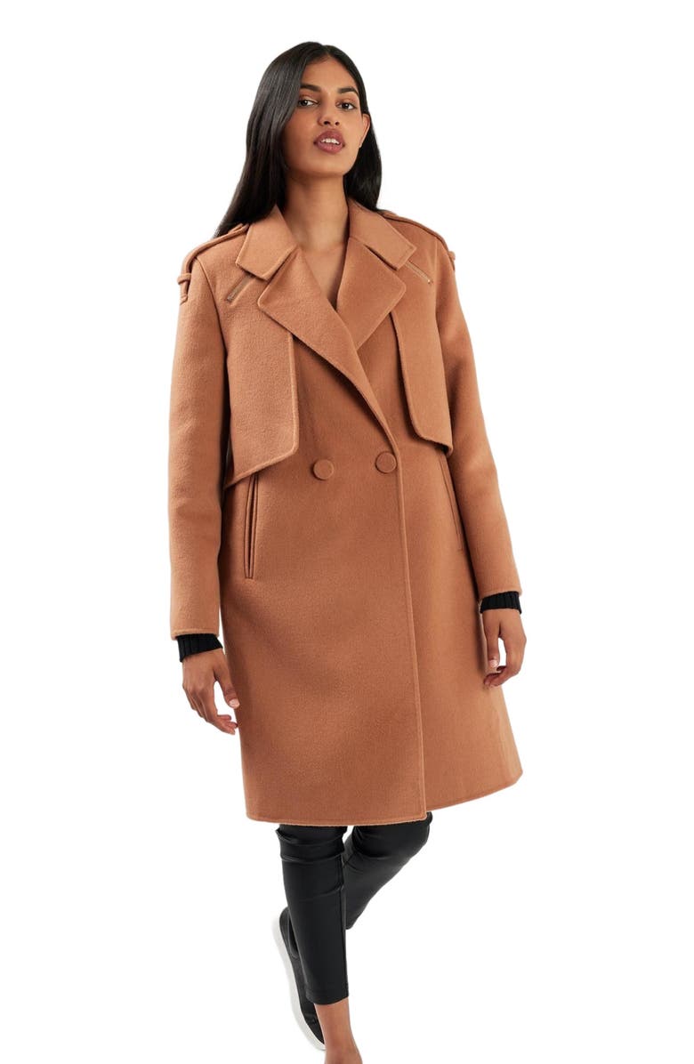 Belle & Bloom Palm City Wool Blend Coat, Alternate, color, Camel