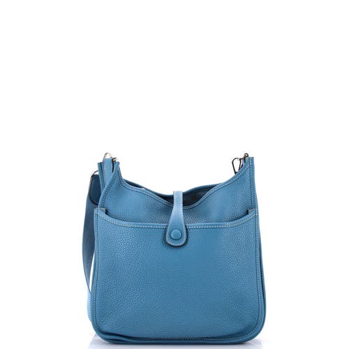 Pre-owned Hermes Hermes Evelyne Bag Gen Iii Clemence Pm In Blue