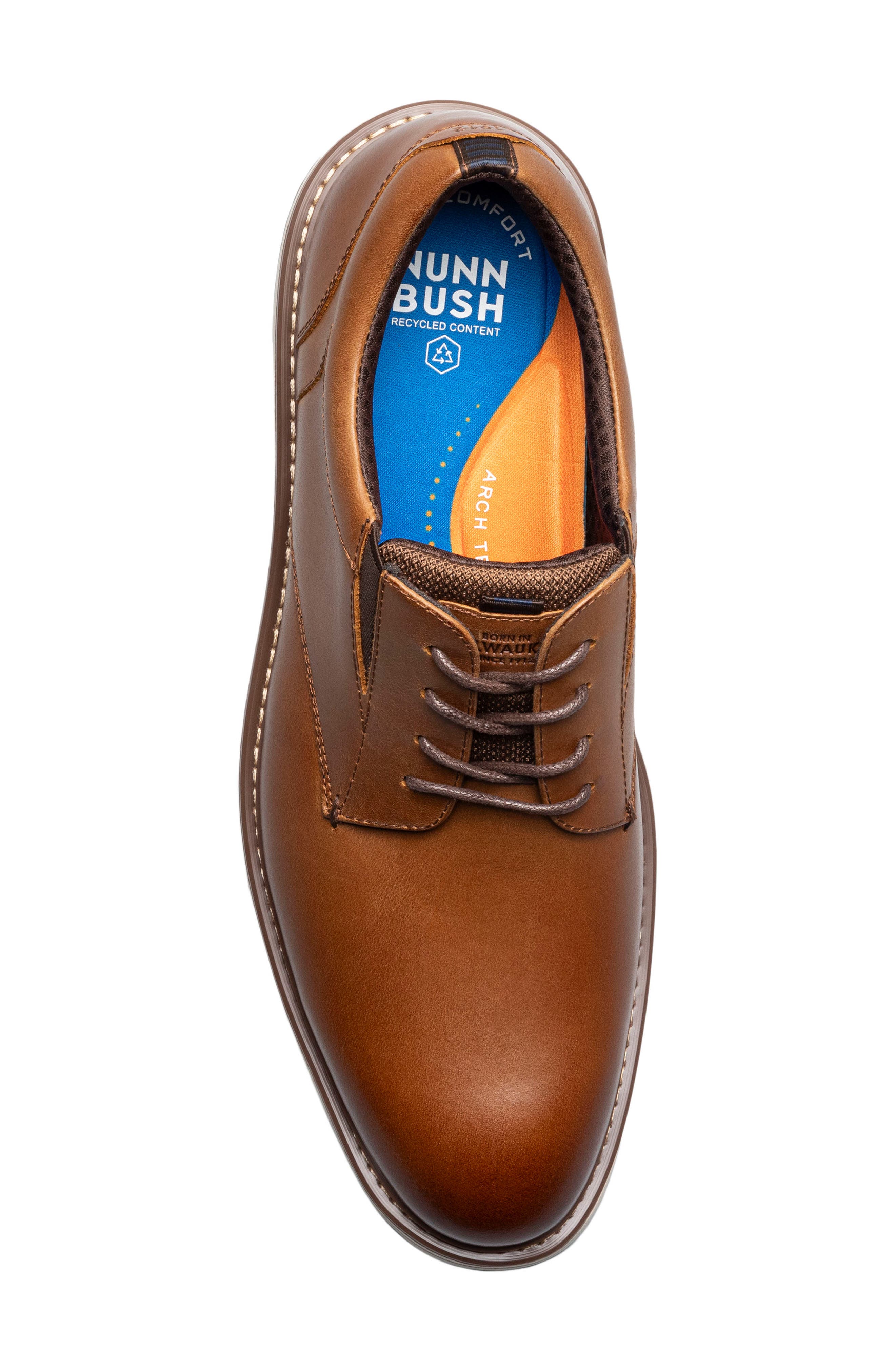 Griff Plain Toe Derby - Wide Width Available, Alternate, color, COGNAC MULTI