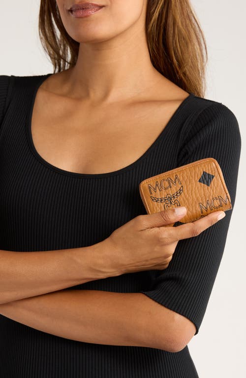 Mcm Aren Zip Wallet In Brown