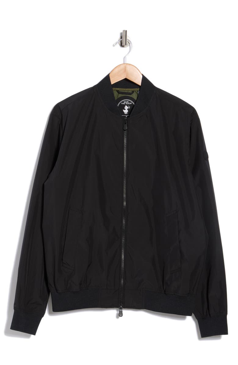 Save The Duck Lorenzo Water Resistant Bomber Jacket, Alternate, color, Black