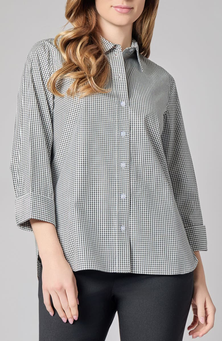 KASPER Print Button-Up Shirt, Main, color, 