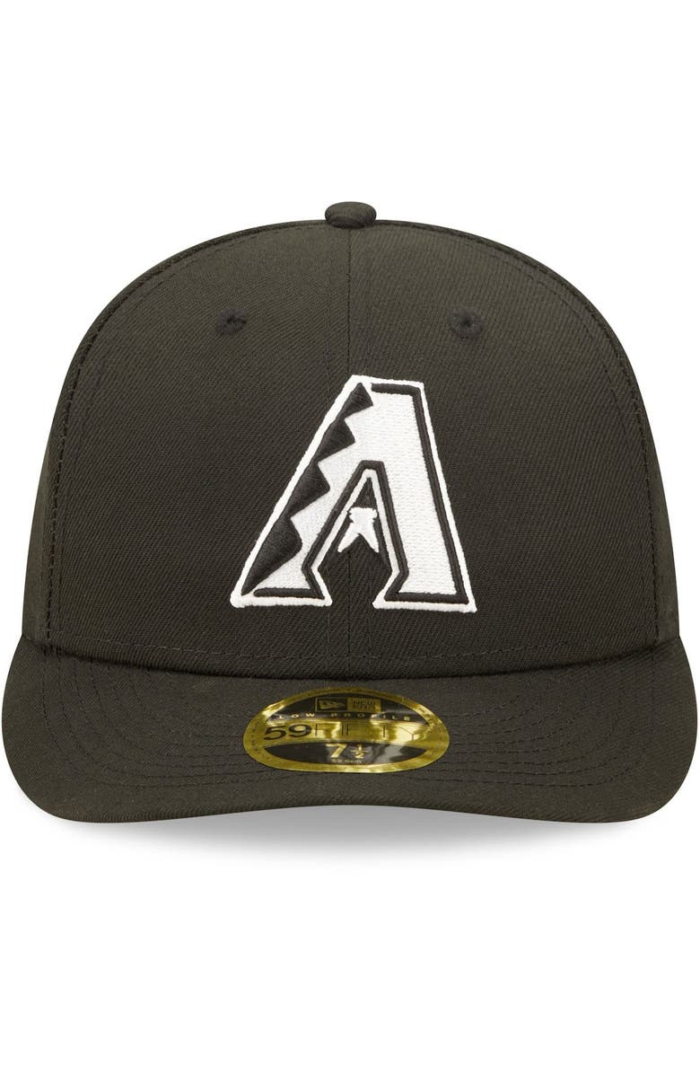 New Era Men's New Era Arizona Diamondbacks Black & White Low Profile 59FIFTY Fitted Hat, Alternate, color, 