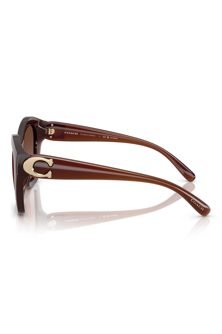 54mm Polarized Gradient Irregular Sunglasses, Alternate, color, BROWN GRADIENT