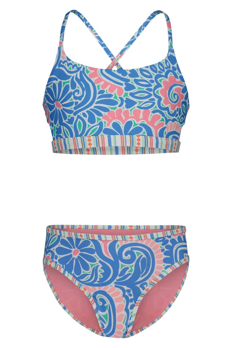 Kids' Cascais Reversible Two-Piece Swimsuit, Main, color, SILVER LAKE BLUE