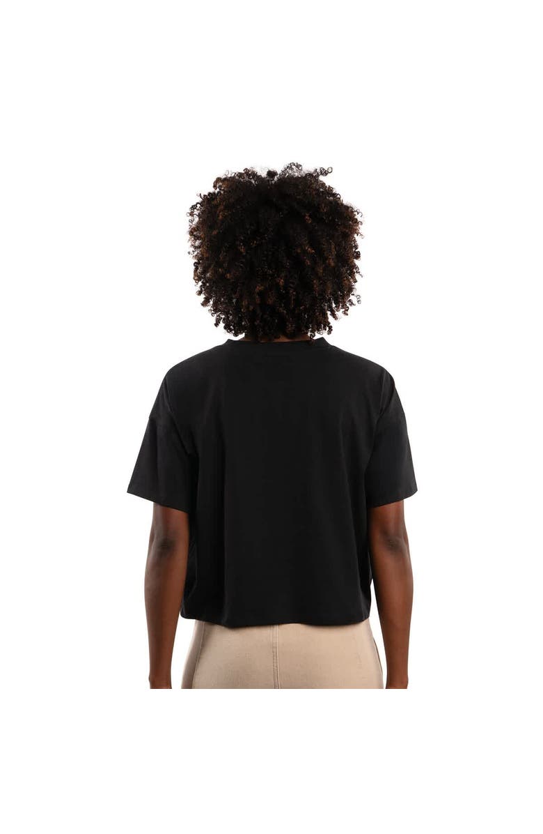 STARTER Women's Starter Black Chicago Bears Rhinestone Sprinkle Boxy Cropped T-Shirt, Alternate, color, Black