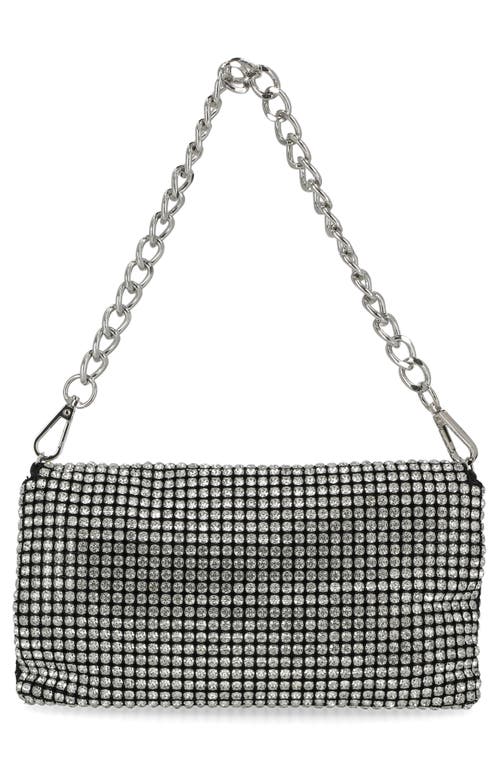 Jessica Mcclintock Emmalee Rhinestone Flap Bag In Black Crystal