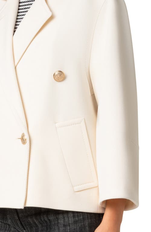Akris Punto Double-breasted Wool Blazer In Cream