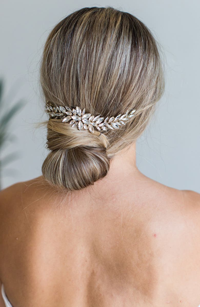 Brides & Hairpins Seona Crystal Halo, Alternate, color, Gold