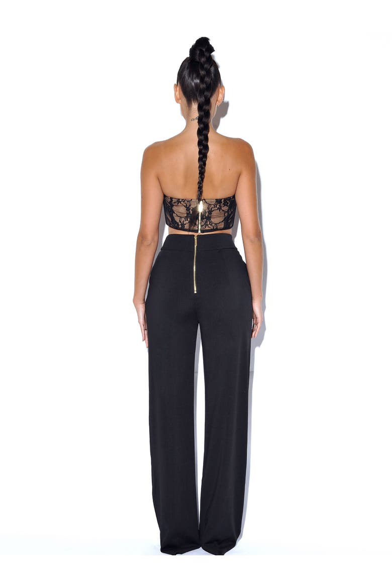 Never Enough Stretch Crepe Wide Leg Trousers, Alternate, color, Black