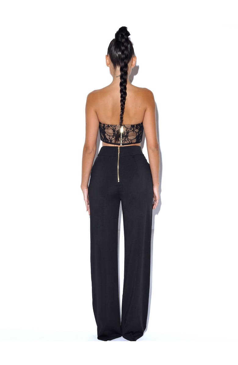 Miss Circle Never Enough Stretch Crepe Wide Leg Trousers, Alternate, color, Black