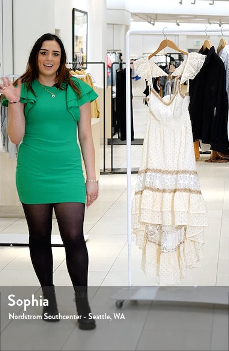Embroidered Eyelet High-Low Dress, sales video thumbnail
