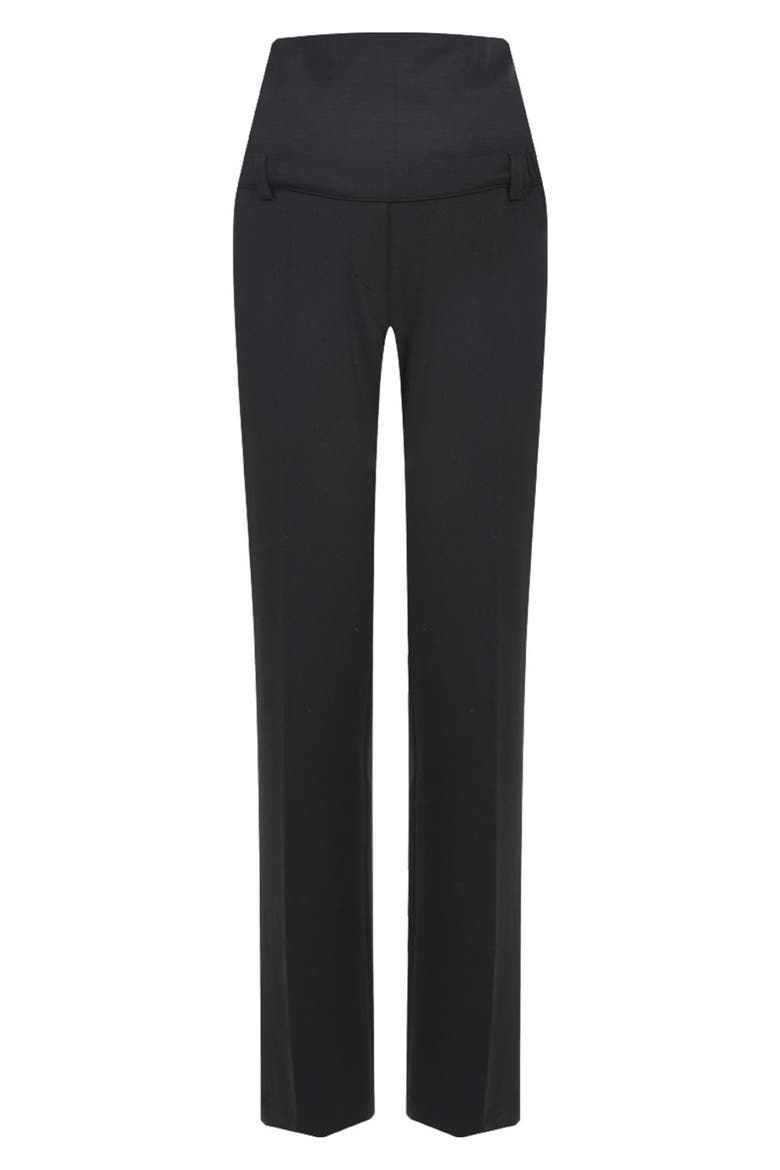 Noah Adjustable Waist Straight Leg Maternity Pants, Alternate, color, BLACK