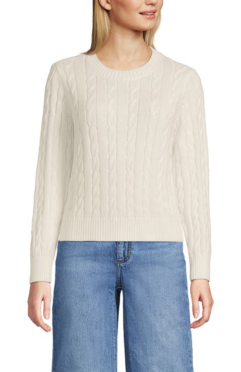 Cotton Cable Drifter Crewneck Sweater